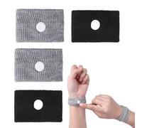 ZFLYXIAOHUA Anti Nausea Digitopressione,4 Pcs Anti Nausea da Viaggio Bracciali,Bracciale per prevenire nausea,per Cinetosi Sollievo dai Mal di Testa(Grigio+Nero)