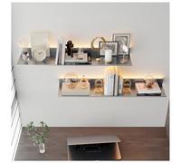 Zfmnoyev 1 Mensola Sospesa In Lega Di Alluminio Con Luci A LED, Mensole Luminose Da Parete, Espositore Decorativo Moderno, Per Bagno, Camera Da Letto, Ufficio, Soggiorno(Grey,80x27x6 cm)