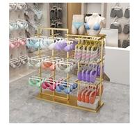 Zfmnoyev Appendiabiti, Appendiabiti Indipendente A 3 Ripiani Per Negozio Di Abbigliamento, Lingerie, Supporto Portaoggetti Multifunzionale Per Reggiseni, Pantaloncini, Costumi Da Bagno(Gold)