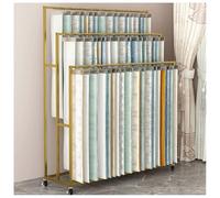 Zfmnoyev Carrello Espositore Per Tessuti Di Grandi Dimensioni Con Ruote, Organizzatore Per Campioni Di Tessuto In Metallo Resistente, Supporto Da Terra Per Tende/trapunte/coperte(Gold,120x40x180 cm)