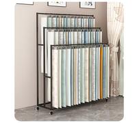 Zfmnoyev Carrello Espositore Per Tessuti Di Grandi Dimensioni Con Ruote, Organizzatore Per Campioni Di Tessuto In Metallo Resistente, Supporto Da Terra Per Tende/trapunte/coperte(nero,100x40x180 cm)