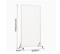 Zfmnoyev Espositore A Pannello Gridwall, Telaio In Rete Metallica Con Ruote, Espositori Mobili Per Negozi, Per Casa, Scuola, Negozio, Ufficio, Facile Da Montare(nero,80x40x140cm)