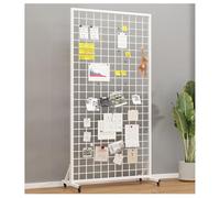 Zfmnoyev Espositore A Pannello Gridwall, Telaio In Rete Metallica Con Ruote, Espositori Mobili Per Negozi, Per Casa, Scuola, Negozio, Ufficio, Facile Da Montare(Bianco,80x40x120cm)