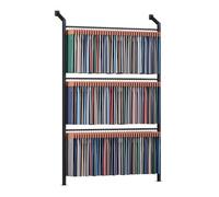 Zfmnoyev Espositore Da Parete Regolabile A 3 Livelli Per Campioni Di Tessuto, Supporto Robusto In Acciaio Per Cartelle Colori Di Tende, Porta-vinili E Organizer Per Sciarpe(123x20x240cm)
