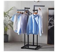 Zfmnoyev Espositore Per Abbigliamento A 4 Vie Con Bracci Dritti | Stand Appendiabiti In Metallo Da Terra Con Altezza Regolabile, Espositore Per Negozi E Boutique(nero)