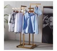 Zfmnoyev Espositore Per Abbigliamento A 4 Vie Con Bracci Dritti | Stand Appendiabiti In Metallo Da Terra Con Altezza Regolabile, Espositore Per Negozi E Boutique(Gold)