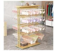 Zfmnoyev Espositore Per Abbigliamento E Accessori Per La Vendita Al Dettaglio Di Biancheria Intima/reggiseni/costumi Da Bagno/calzini/gioielli, Espositore Portaoggetti In Metallo(Gold,120x45x155 cm)