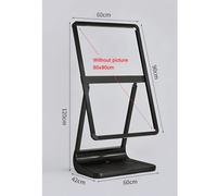 Zfmnoyev Espositore Per Poster, Espositore Per Insegne Ad Alta Resistenza Con Telaio In Alluminio, Tabellone Mobile Per Marciapiede Con Ruote E Base D'acqua, Porta Menù Pubblicitario(60x42x120 cm)