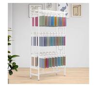 Zfmnoyev Espositore Per Tessuti Campione Da Pavimento, Appendiabiti Per Sciarpe In Metallo Per Uso Commerciale, Espositore Per Tende/trapunte/coperte Multistrato, Per Boutique(Bianco,150x40x200 cm)