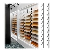 Zfmnoyev Espositori A Parete Per Piastrelle, Porta-skateboard In Metallo A 10 Livelli, Espositore Per Tessuti/Campioni Di Battiscopa/Piastrelle/Pannelli In Vetro(nero,140x31cm)