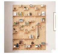 Zfmnoyev Kit Combinato Di Pannelli Forati In Legno, Organizzatore Da Parete Modulare, Pannello Con Pannello Forato Sospeso, Per Lavori Artigianali Da Parete, Banco Da Lavoro, Garage(Natural,60x80 cm)