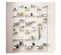 Zfmnoyev Kit Combinato Di Pannelli Forati In Legno, Organizzatore Da Parete Modulare, Pannello Con Pannello Forato Sospeso, Per Lavori Artigianali Da Parete, Banco Da Lavoro, Garage(Bianco,60x120 cm)
