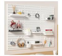 Zfmnoyev Kit Combinato Di Pannelli Forati Per Organizer Da Parete, Pannelli E Unità Per Pannelli Forati, Organizzatore Multifunzionale Per Utensili Con Pannello Forato, Mensole Per Negozi(78x60 cm)