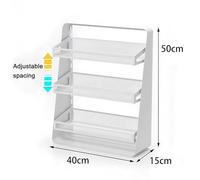 Zfmnoyev Mensola Porta Snack A 3/4 Ripiani Per Piano Di Lavoro, Scaffale In Metallo Per Snack, Portacaramelle/gomme Da Masticare, Organizzatore Multifunzionale Regolabile(Bianco,40x15x50 cm-3 layers)