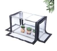 Zfmnoyev Mini-Serra, Serra Portatile per Il Giardino, Tenda per Fiori con Copertura in PVC Trasparente E Telaio in Acciaio Inox, per Interni, Esterni, Cortile(110x50x40 cm/43x20x16 in)