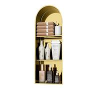 Zfmnoyev Nicchia Doccia Ad Arco In Acciaio Inox, Mensola Portaoggetti Da Incasso Per Doccia, Nicchia A Parete Per Bagno, Senza Piastrelle, Per Soggiorno, Bagno, Hotel(Gold,90x30x15 cm)