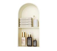 Zfmnoyev Nicchia Doccia Ad Arco In Acciaio Inox, Mensola Portaoggetti Da Incasso Per Doccia, Nicchia A Parete Per Bagno, Senza Piastrelle, Per Soggiorno, Bagno, Hotel(Bianco,62x28x15 cm)