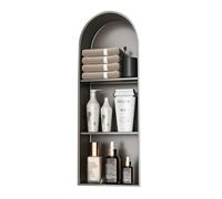Zfmnoyev Nicchia Doccia Ad Arco In Acciaio Inox, Mensola Portaoggetti Da Incasso Per Doccia, Nicchia A Parete Per Bagno, Senza Piastrelle, Per Soggiorno, Bagno, Hotel(Grey,90x30x15 cm)