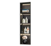 Zfmnoyev Nicchia Doccia Con Luce A LED, Mensole Incassate In Acciaio Inox, Mobiletto Da Parete Per Bagno A 1/2/3/4 Ripiani, Impermeabile, Non Necessita Di Piastrelle(nero,120x28x12.5 cm)