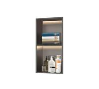 Zfmnoyev Nicchia Doccia Con Luce A LED, Mensole Incassate In Acciaio Inox, Mobiletto Da Parete Per Bagno A 1/2/3/4 Ripiani, Impermeabile, Non Necessita Di Piastrelle(Grey,70x28x12.5 cm)