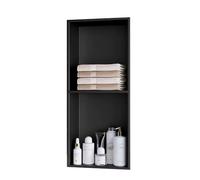 Zfmnoyev Nicchia Per Doccia In Acciaio Inox, Nicchia A Parete Per Bagno, Mensola Portaoggetti Da Incasso Per Doccia, Non Necessita Di Piastrelle, Per Soggiorno, Cucina(nero,70x28x12.5 cm)