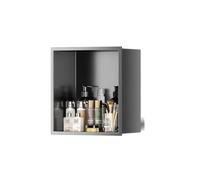 Zfmnoyev Nicchia Per Doccia, Nicchia Per Bagno In Acciaio Inox, Mobiletto A Muro A 1/2/3/4 Ripiani, Non Necessita Di Piastrelle, Mensola Da Incasso Per Doccia Per Riporre Oggetti(Grey,320x320x125 mm)