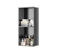 Zfmnoyev Nicchia Per Doccia, Nicchia Per Bagno In Acciaio Inox, Mobiletto A Muro A 1/2/3/4 Ripiani, Non Necessita Di Piastrelle, Mensola Da Incasso Per Doccia Per Riporre Oggetti(Grey,700x280x125 mm)