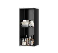 Zfmnoyev Nicchia Per Doccia, Nicchia Per Bagno In Acciaio Inox, Mobiletto A Muro A 1/2/3/4 Ripiani, Non Necessita Di Piastrelle, Mensola Da Incasso Per Doccia Per Riporre Oggetti(nero,700x280x125 mm)