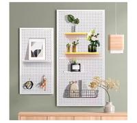 Zfmnoyev Pannelli Da Parete In Metallo Forato, Pannello Forato Per Garage Con 10 Ganci, Kit Combinato Per Organizzare Gli Oggetti, Per La Stanza Dei Lavoretti(60x40 cm)