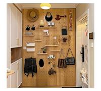 Zfmnoyev Pannelli Forati Da Parete, Pannello Portaoggetti In Legno Spesso 18 Mm, Kit Di Forati Da Parete, Per Camera Da Letto, Studio, Ufficio, Bagno(Marrone,80x160 cm)