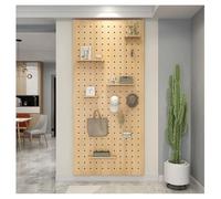 Zfmnoyev Pannello Forato In Legno Massello, Pannello Portaoggetti Da Parete Spesso 16 Mm, Kit Pannelli Forati Per Pareti Portaoggetti, Supporto Portautensili Forato Multifunzionale(Natural,60x80 cm)