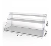 Zfmnoyev Porta Caramelle E Snack In Acrilico, Scaffale Portaoggetti Da Banco Supermercato A 2/3 Ripiani, Ripiano Multiuso Per Gomme Da Masticare/bevande, Per Dispensa, Ufficio, Negozio(80x29x37 cm)