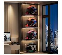 Zfmnoyev Portacasco Da Moto Con Anta Magnetica, Espositore Organizer In Acrilico Trasparente, Supporto Organizer Per Cappelli Da Pavimento Per Negozi Al Dettaglio, Per Figure, Libri, Borse