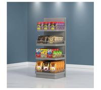 Zfmnoyev Scaffale Per Snack Da Supermercato Con Pannello Forato, Organizzatore Per Bevande A 4 Ripiani, Scaffale Metallico Multifunzionale, Scaffale Espositivo Per Dispensa(Grey)