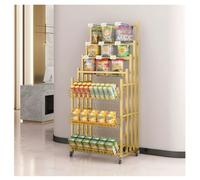 Zfmnoyev Scaffale Portaombrelli Con Ruote Da Terra, Portaombrelli In Metallo Resistente, Organizzatore Multiuso Con Ganci Per Supermercato, Casa E Ufficio(Gold,75x45x170 cm)