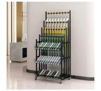 Zfmnoyev Scaffale Portaombrelli Con Ruote Da Terra, Portaombrelli In Metallo Resistente, Organizzatore Multiuso Con Ganci Per Supermercato, Casa E Ufficio(nero,55x35x150 cm)