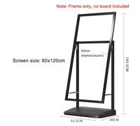 Zfmnoyev Supporto Per Cartello Da Marciapiede In Metallo Resistente, Supporto Per Poster Da Pavimento Con Ruote, Supporto Per Menu Con Base Riempita D'acqua, Supporto Pubblicitario(63.5x40x143.5 cm)