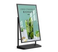 Zfmnoyev Supporto Per Cartello Da Marciapiede In Metallo Resistente, Supporto Per Poster Da Pavimento Con Ruote, Supporto Per Menu Con Base Riempita D'acqua, Supporto Pubblicitario(83.5x40x143.5 cm)