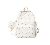 ZFOFLIK Piccolo fiore borsa scuola per ragazze adolescenti Kawaii floreale zaino per ragazze donne studente estetica carino mini bookbag, bianco, S, Mini zaino