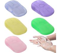 ZFRITP 100 PCS Sapone in Fogli da Viaggio,Mini Fogli di Sapone da Viaggio,Sapone Portatile in Foglietti,Viene Fornito con 5 Piccole Scatole, 20 Pezzi per Scatola, Adatte per Campeggio E Viaggi
