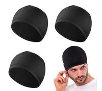 ZFRITP 3 paia di berretti da uomo, berretto di seta, berretto sotto casco da bicicletta, estensibile fodera per casco, fodera per casco da bicicletta, adatto per ciclismo, corsa a piedi, sotto il