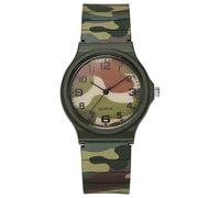 ZFSBRTL Orologio da donna, analogico, al quarzo, unisex, orologio sportivo con numeri arabi, quadrante casual ed elegante, cinturino in silicone, verde mimetico