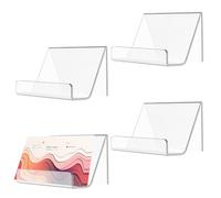 Zfseyuh 4 Pezzi Porta Biglietti da Visita da Tavolo 9x6.5cm porta biglietti da visita da scrivania Porta biglietti da visita in acrilico per Posizionare e Visualizzare Biglietti da Visita