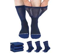 ZFSOCK Calze per Diabetici Uomo Donna: Calzini Bambù Morbidi e Traspiranti Senza Elastico e Senza Cuciture Gambaletti Extra Larghi per Piedi Gonfi Edema e Circolazione Gravidanza Anziani 43-46 Blu