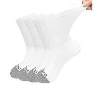 ZFSOCK Calze per Diabetici Uomo Donna: Calzini Cotone Senza Elastico Senza Cucitura Extra Larghi Comodi Foderato in Spugna per Caviglie Piedi Gonfi - Bianco 4 Paia 47-49