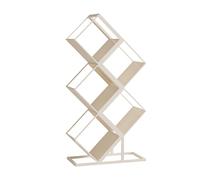 ZFUCMAYL Libreria Creativa A 3/5 Ripiani, Scaffale Portaoggetti In Metallo Da Pavimento, Libreria Geometrica Con Cubi Aperti For Studio, Casa, Ufficio, Soggiorno(White,5 tier)