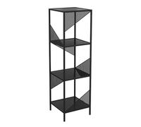 ZFUCMAYL Libreria Creativa, Libreria Geometrica A 2/3/4 Ripiani Con Cubi Aperti, Scaffale Portaoggetti Indipendente For Studio, Casa, Ufficio, Soggiorno, Facile Da Installare(Black,3 tier)