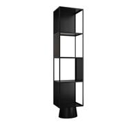ZFUCMAYL Libreria Creativa, Libreria In Ferro Da Pavimento, Scaffale Portaoggetti Indipendente Di Forma Speciale For Ufficio, Studio, Casa, Soggiorno, Facile Da Montare(Black,4 tier)
