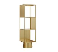 ZFUCMAYL Libreria Creativa, Libreria In Ferro Da Pavimento, Scaffale Portaoggetti Indipendente Di Forma Speciale For Ufficio, Studio, Casa, Soggiorno, Facile Da Montare(Gold,3 tier)