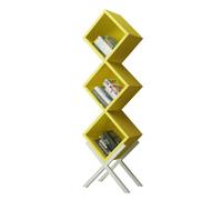 ZFUCMAYL Libreria Creativa, Scaffale Portaoggetti Da Pavimento Etagere, Libreria Da Pavimento A 3 Ripiani For Studio, Casa, Ufficio, Soggiorno, Facile Da Montare(Yellow)